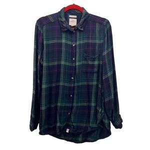 American‎ Eagle Boyfriend Shirt Green Blue XL